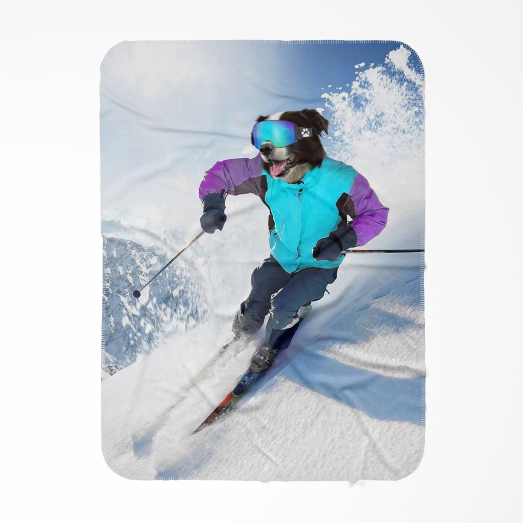 Pet Portraits | The Skiier: Custom Pet Blanket | Paw & Glory