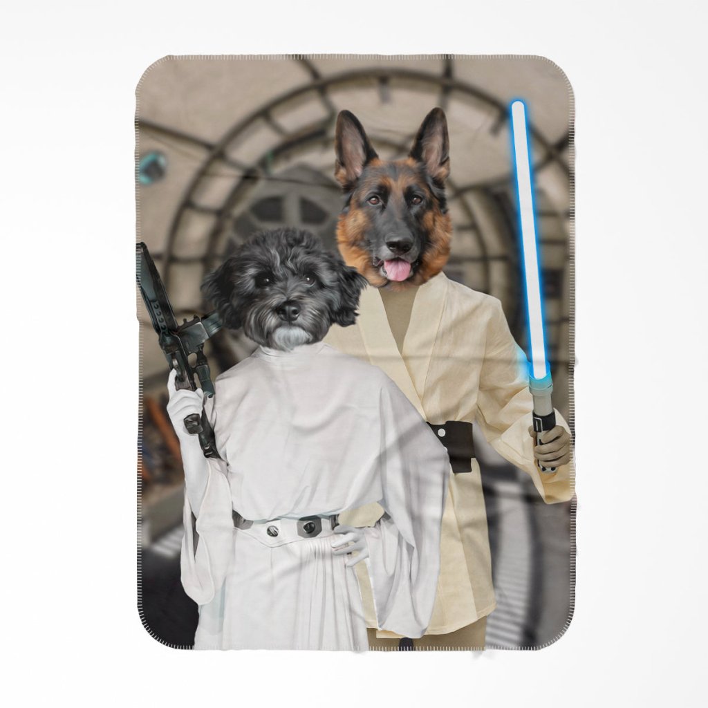 Pet Portraits | The Skywalker Siblings (Star Wars Inspired): Custom Pet Blanket | Paw & Glory