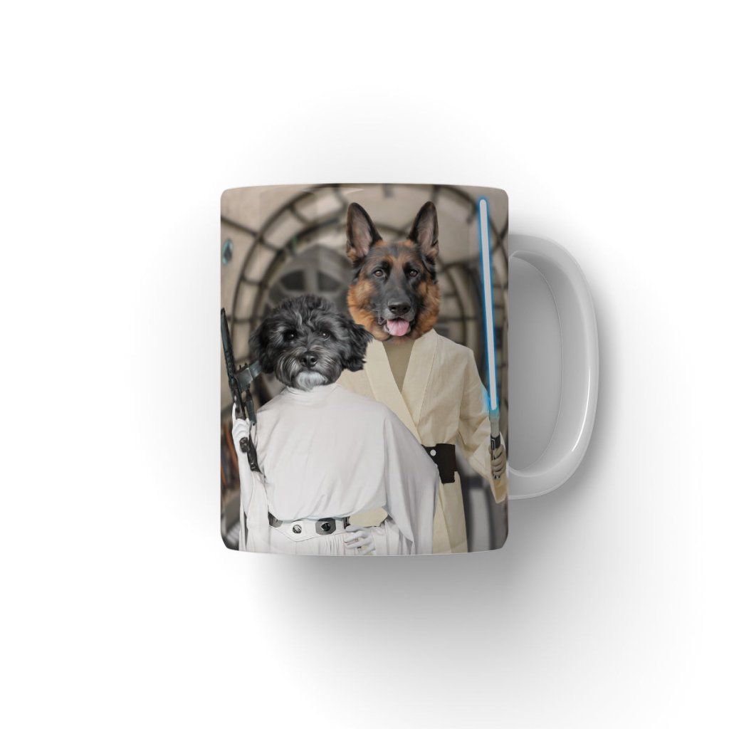 Pet Portraits | The Skywalker Siblings (Star Wars Inspired): Custom Pet Coffee Mug | Paw & Glory