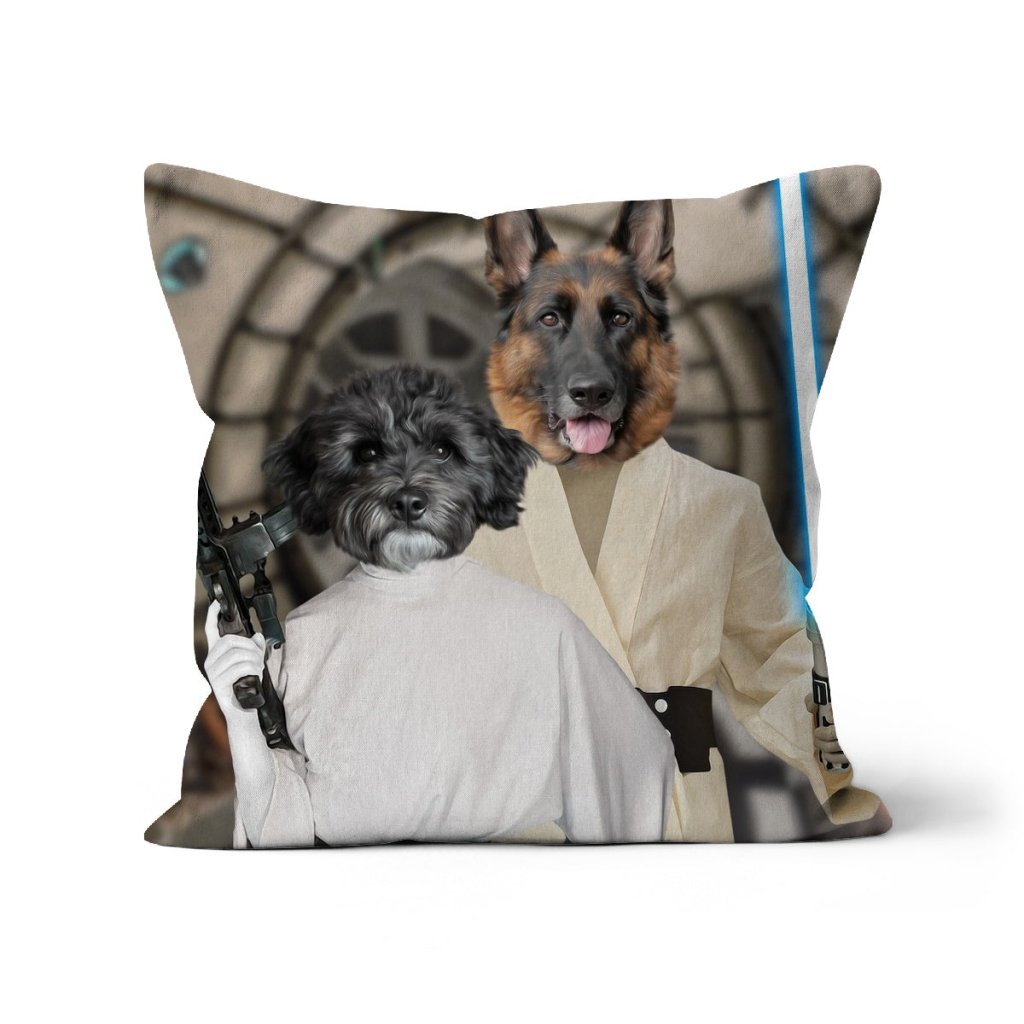 Pet Portraits | The Skywalker Siblings (Star Wars Inspired): Custom Pet Pillow | Paw & Glory