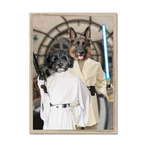 The Skywalker Siblings (Star Wars Inspired): Custom Pet Portrait - Paw & Glory - Dog Portraits - Pet Portraits