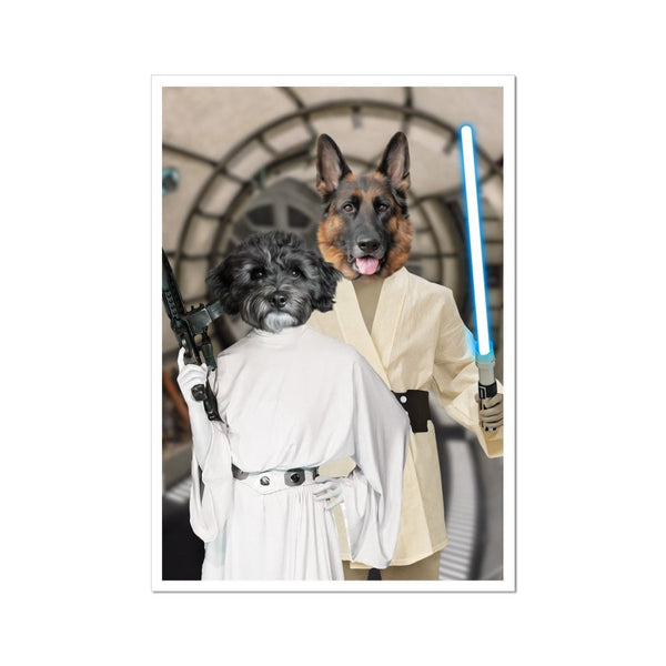 Galactic Sibling Duo Custom Pet Poster | Custom Pet Portrait Print | Paw & Glory