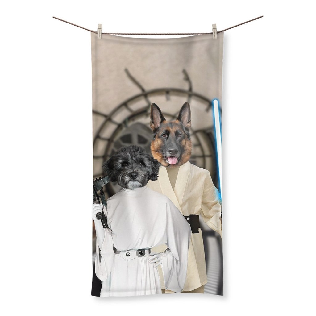 Pet Portraits | The Skywalker Siblings (Star Wars Inspired): Custom Pet Towel | Paw & Glory