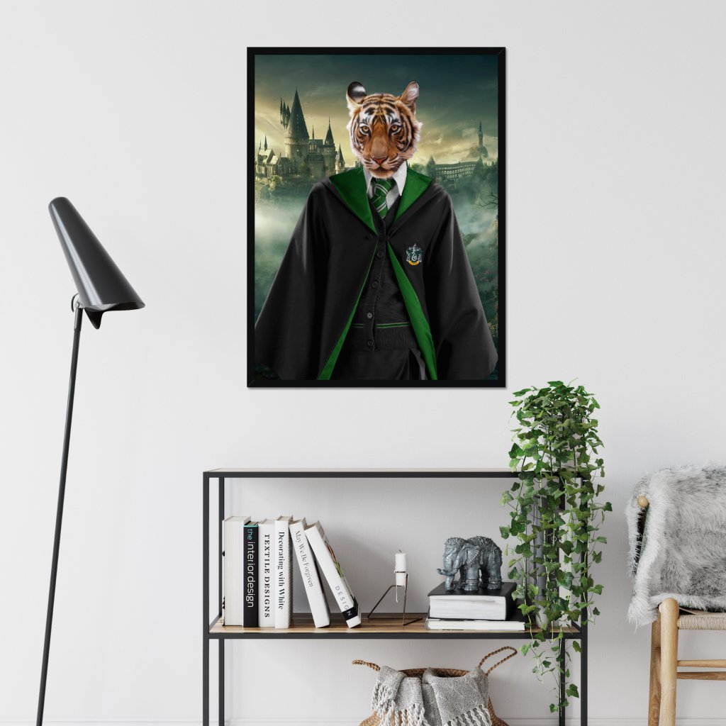 Pet Portraits | The Slytherin (Harry Potter Inspired): Animal Art Framed Portrait | Paw & Glory