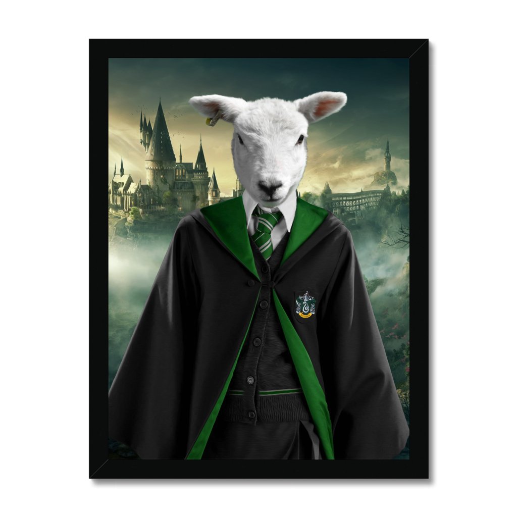 Pet Portraits | The Slytherin (Harry Potter Inspired): Animal Art Framed Portrait | Paw & Glory