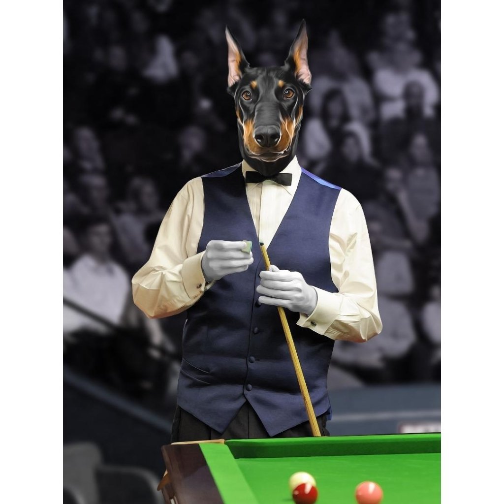 Pet Portraits | The Snooker Player: Custom Digital Download Pet Portrait | Paw & Glory