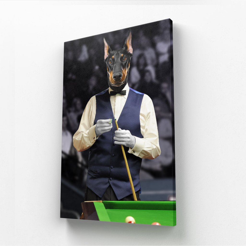 Pet Portraits | The Snooker Player: Custom Pet Canvas | Paw & Glory