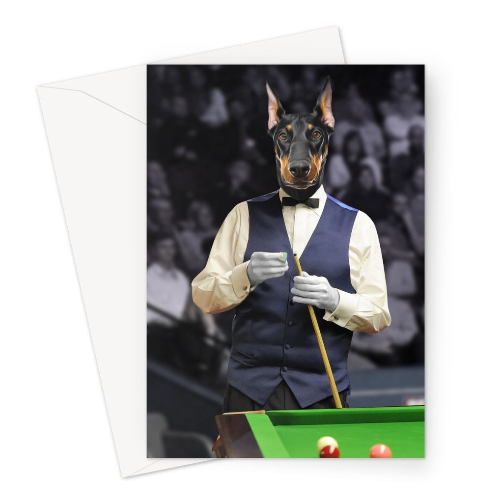 Pet Portraits | The Snooker Player: Custom Pet Greeting Card | Paw & Glory