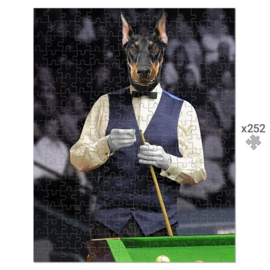 Pet Portraits | The Snooker Player: Custom Pet Puzzle | Paw & Glory