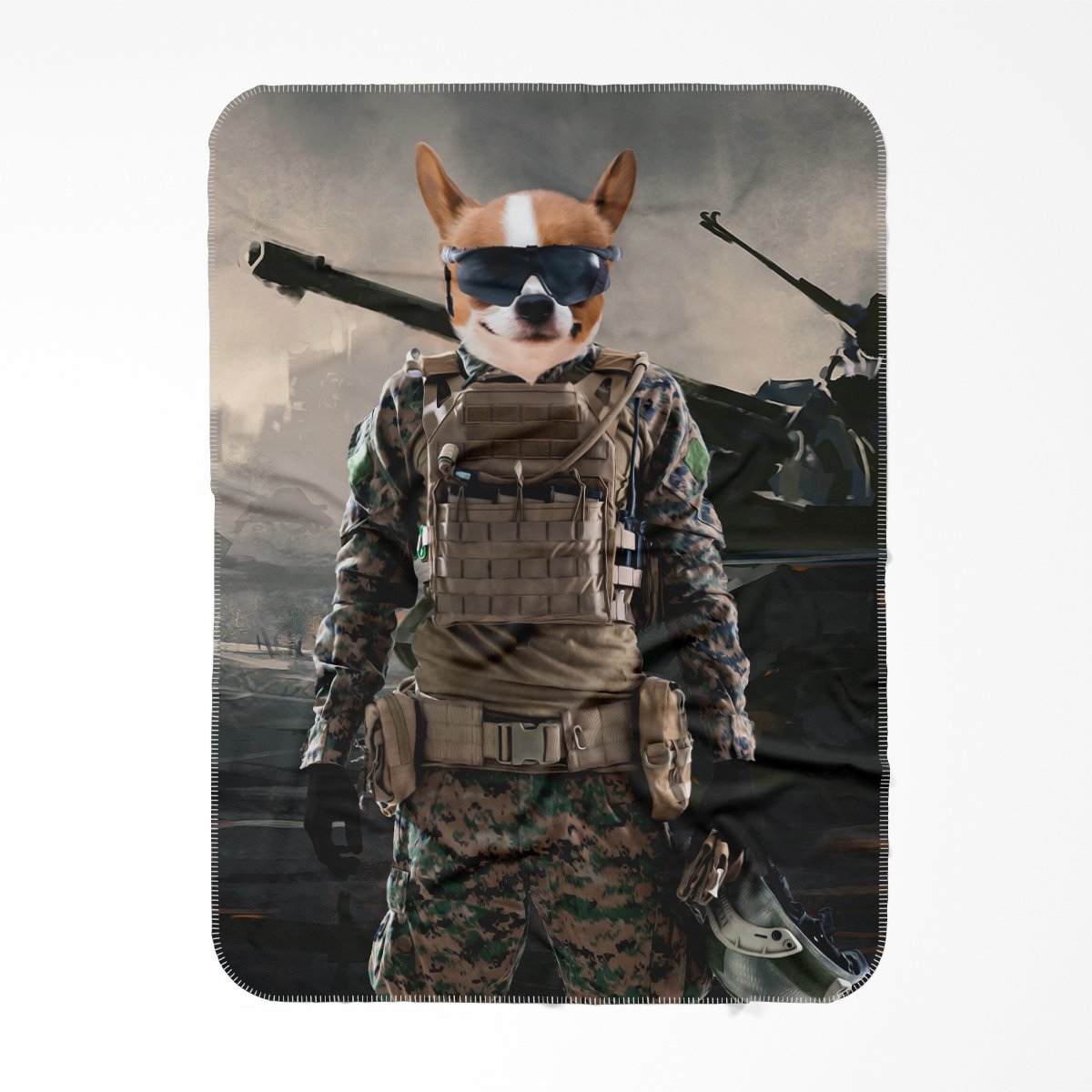 Pet Portraits | The Soldier: Custom Pet Blanket | Paw & Glory