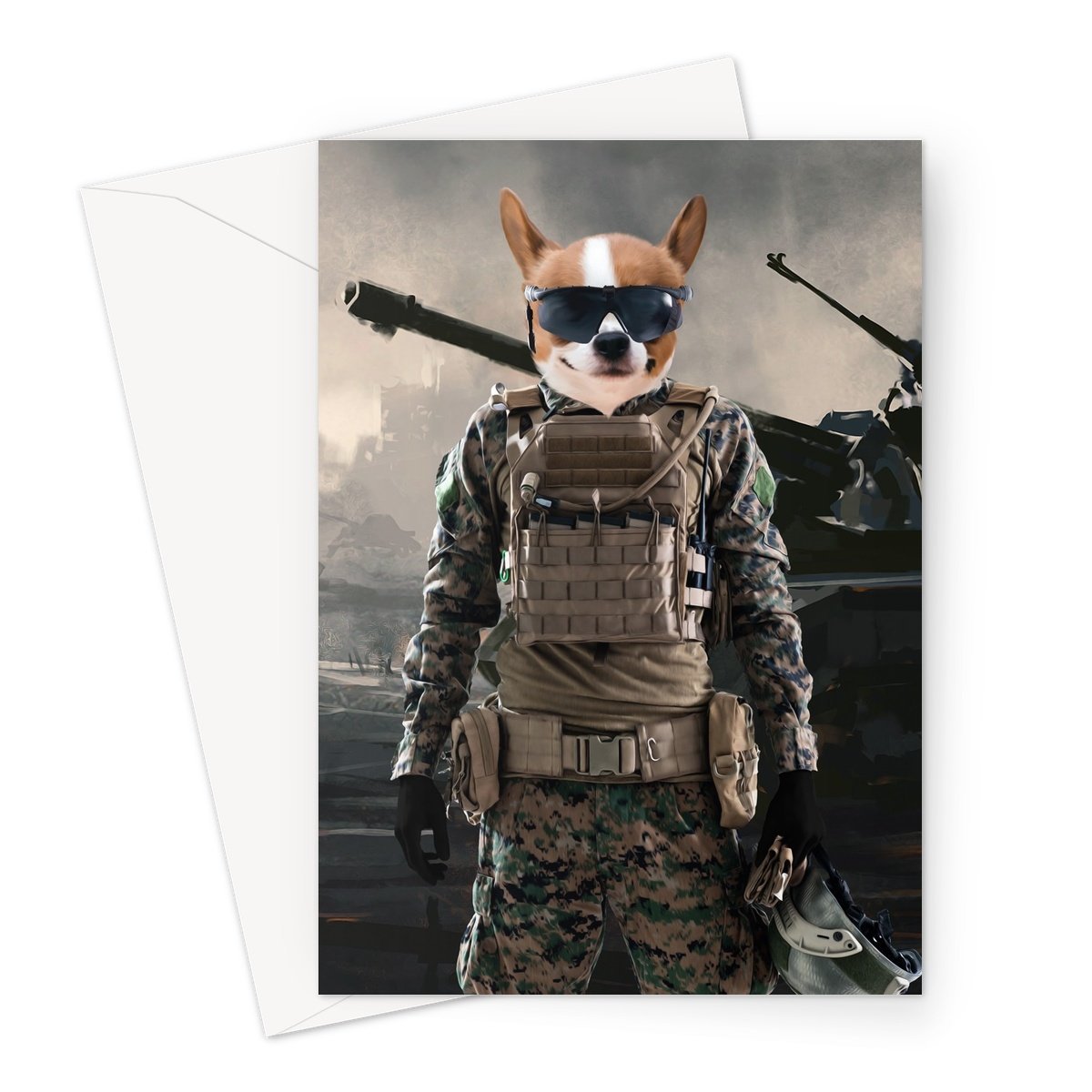 Pet Portraits | The Soldier: Custom Pet Greeting Card | Paw & Glory