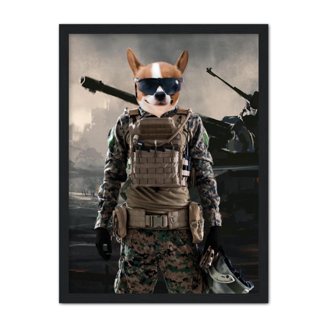 Pet Portraits | The Soldier: Custom Pet Portrait | Paw & Glory
