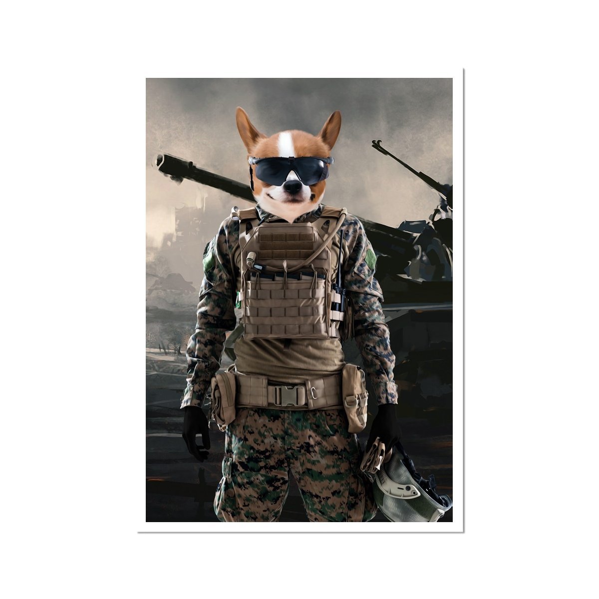 Pet Portraits | The Soldier: Custom Pet Portrait | Paw & Glory