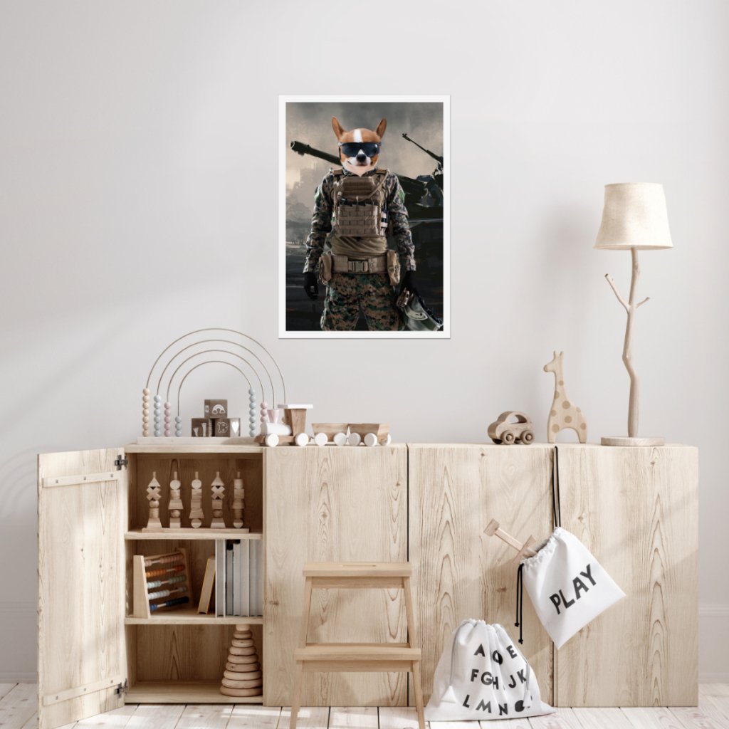 Pet Portraits | The Soldier: Custom Pet Poster | Paw & Glory