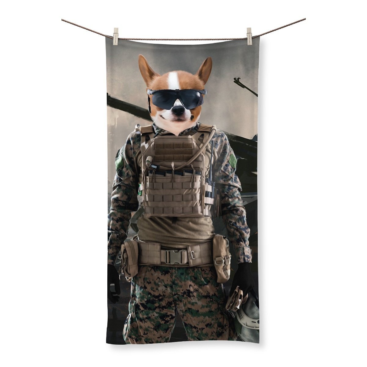 Pet Portraits | The Soldier: Custom Pet Towel | Paw & Glory