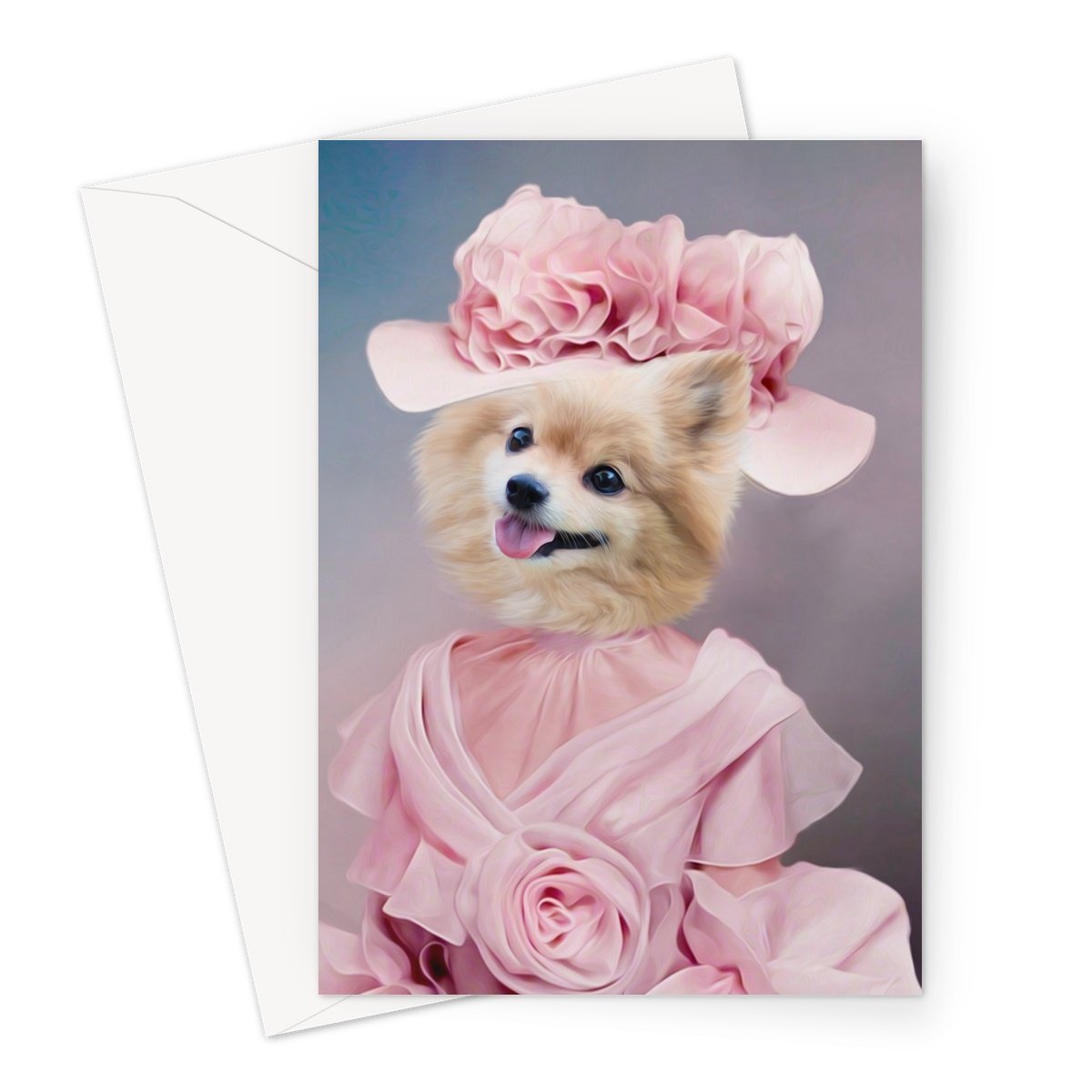 The Southern Bell: Custom Pet Greeting Card - Paw & Glory - Dog Portraits - Pet Portraits