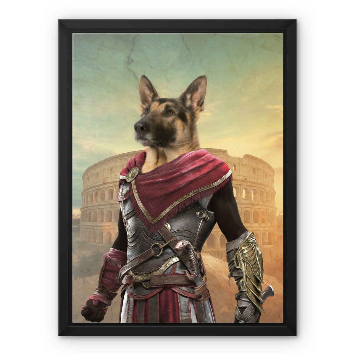 The Spartan: Custom Pet Canvas - Paw & Glory - Dog Portraits - Pet Portraits