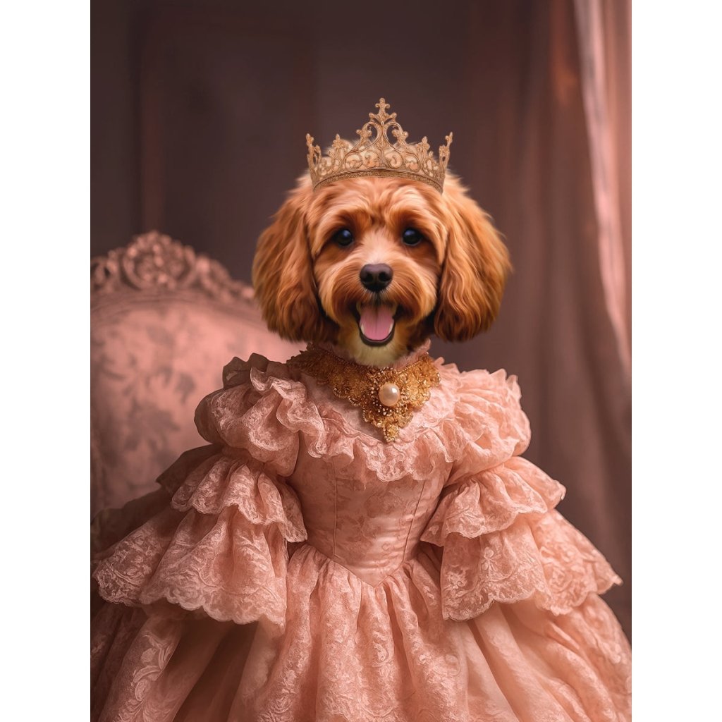 Pet Portraits | The Spoiled Princess: Custom Digital Download Pet Portrait | Paw & Glory