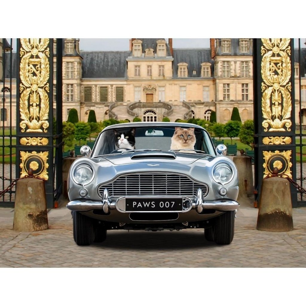 Pet Portraits | The Spy Car: Custom Digital Download Pet Portrait | Paw & Glory