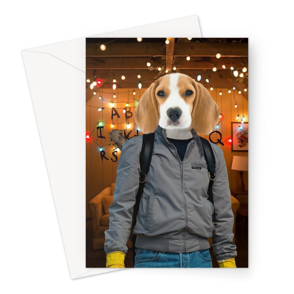 Retro 80s Sci-Fi Custom Pet Greeting Card | Personalised Pet Gift | Paw & Glory