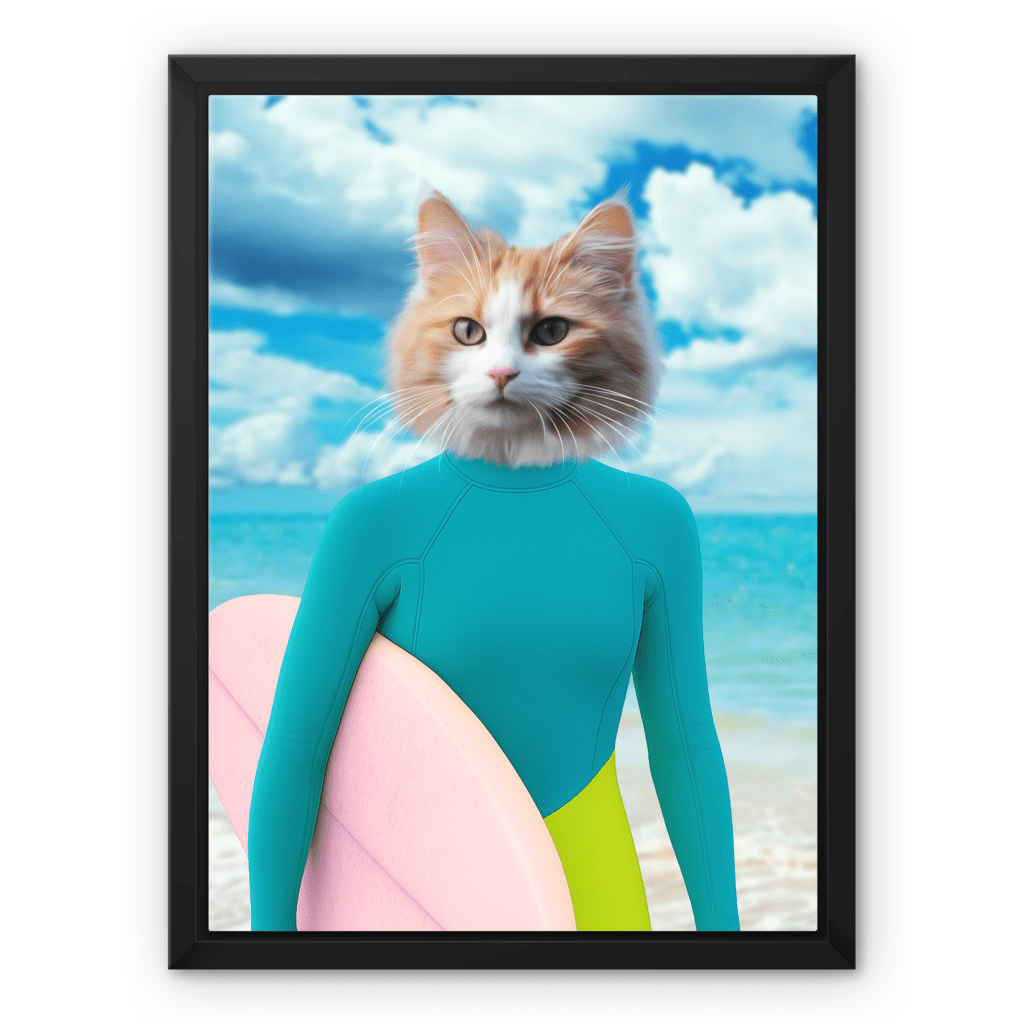 The Surfer Chick: Custom Pet Canvas - Paw & Glory - Dog Portraits - Pet Portraits