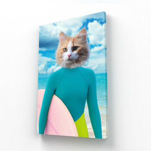 The Surfer Chick: Custom Pet Canvas - Paw & Glory - Dog Portraits - Pet Portraits