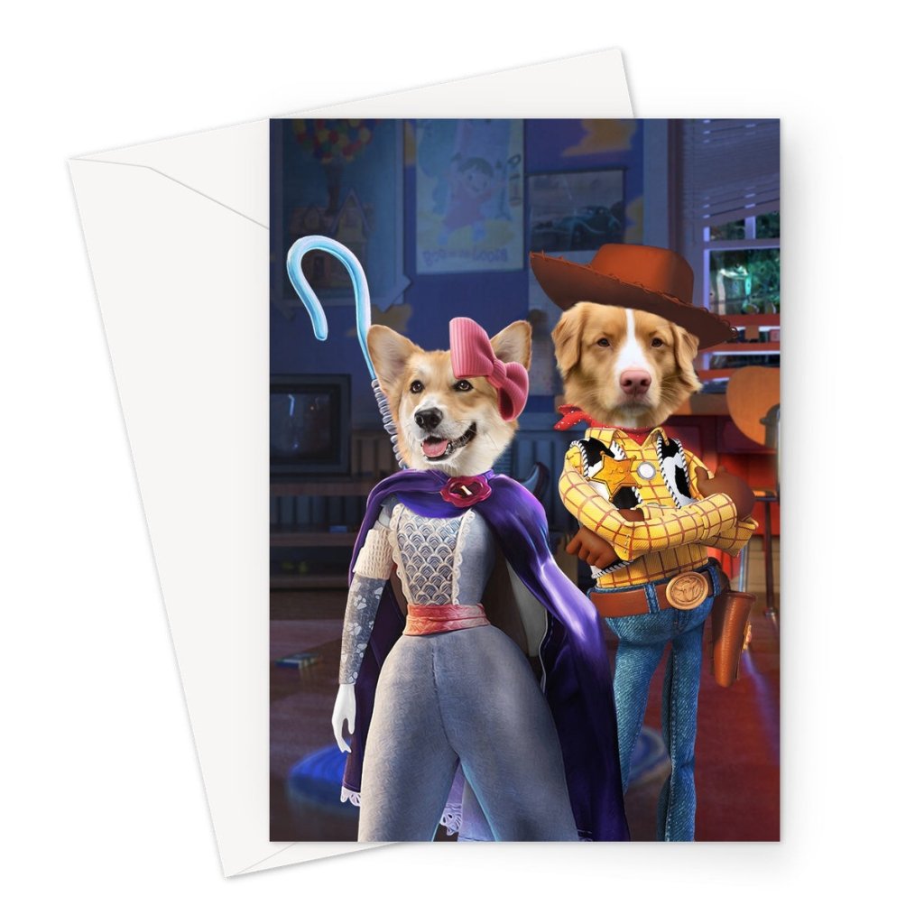 Pet Portraits | The Sweethearts (Toy Story Inspired): Custom Pet Greeting Card | Paw & Glory
