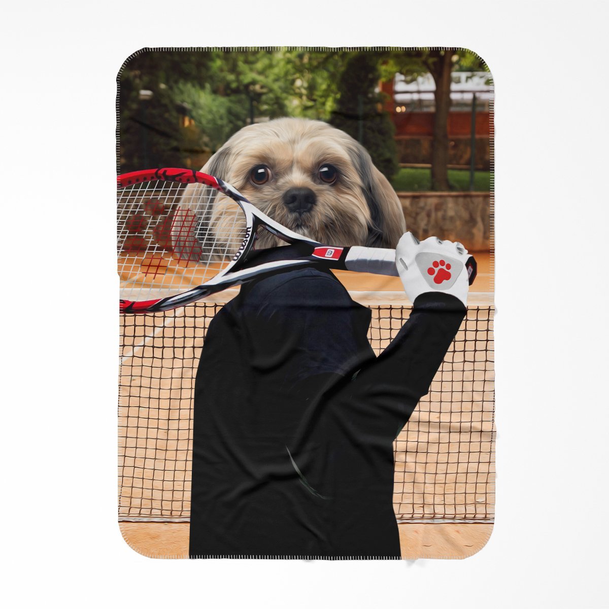 Pet Portraits | The Tennis Champion: Custom Pet Blanket | Paw & Glory