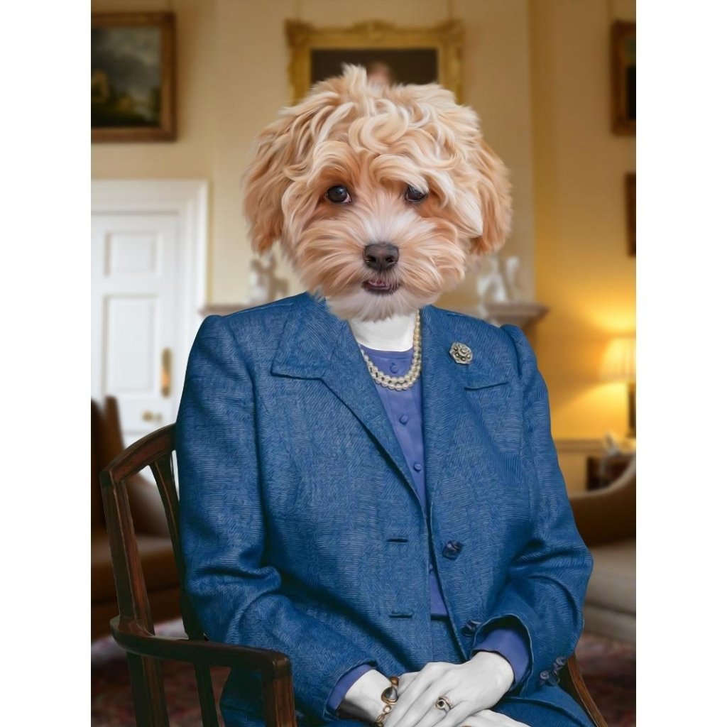 Pet Portraits | The Thatcher (Margaret Thatcher Inspired): Custom Digital Download Pet Portrait | Paw & Glory