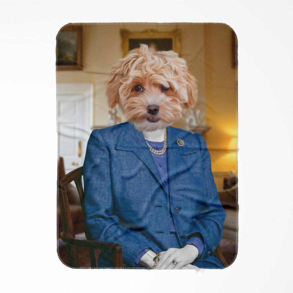 Pet Portraits | The Thatcher (Margaret Thatcher Inspired): Custom Pet Blanket | Paw & Glory