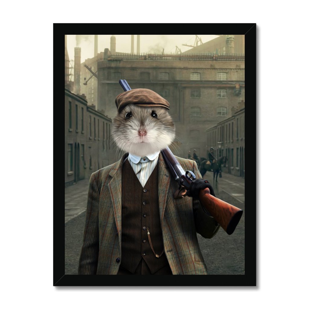 Pet Portraits | The Thug (Peaky Blinders Inspired): Animal Art Framed Portrait | Paw & Glory