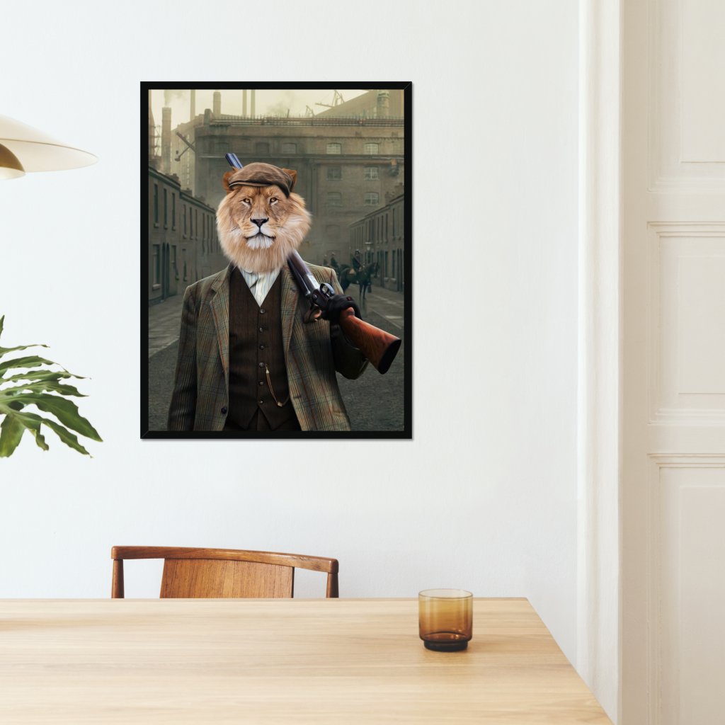 Pet Portraits | The Thug (Peaky Blinders Inspired): Animal Art Framed Portrait | Paw & Glory