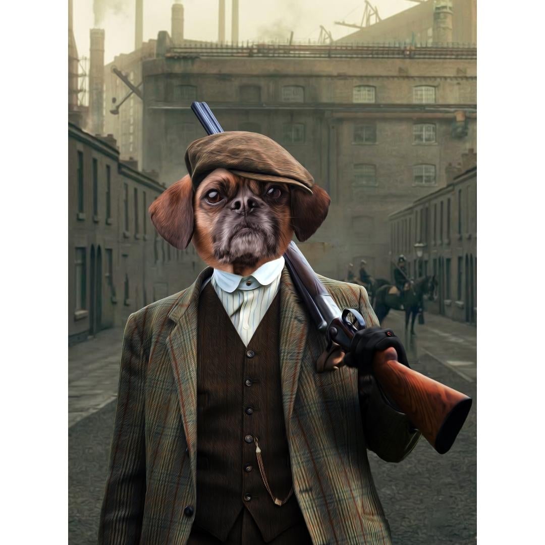 Pet Portraits | The Thug (Peaky Blinders Inspired): Custom Digital Download Pet Portrait | Paw & Glory