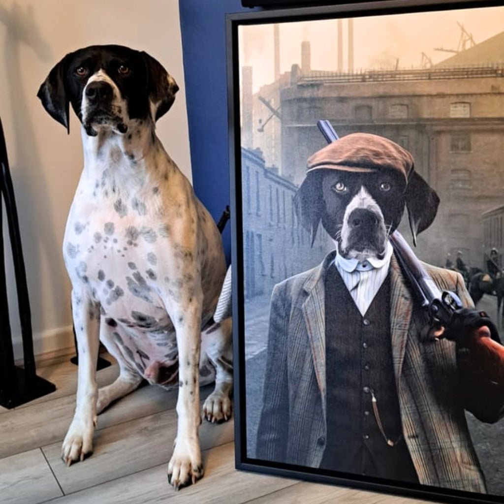 Pet Portraits | The Thug (Peaky Blinders Inspired): Custom Pet Canvas | Paw & Glory