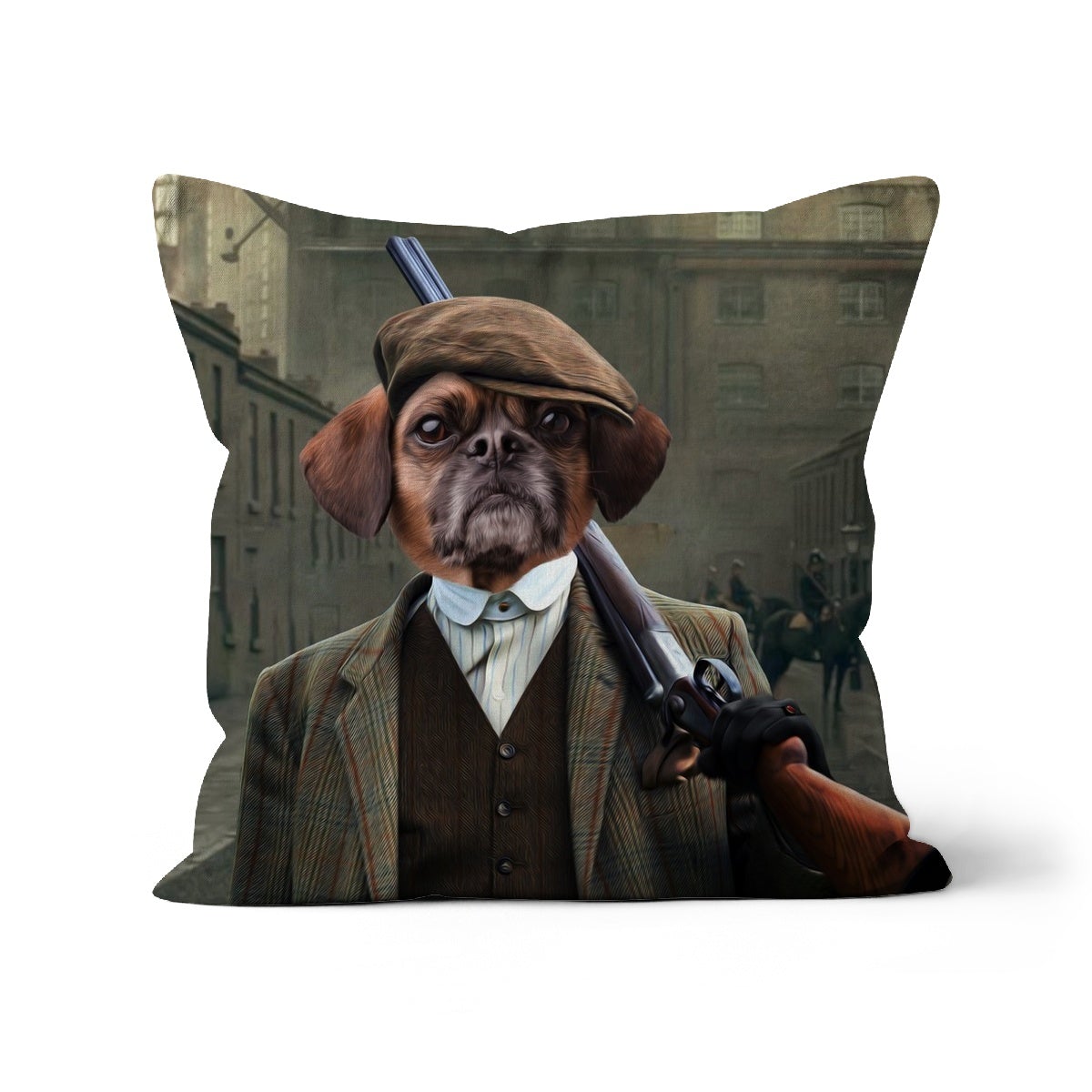 The Thug (Peaky Blinders Inspired): Custom Pet Pillow - Paw & Glory - Dog Portraits - Pet Portraits
