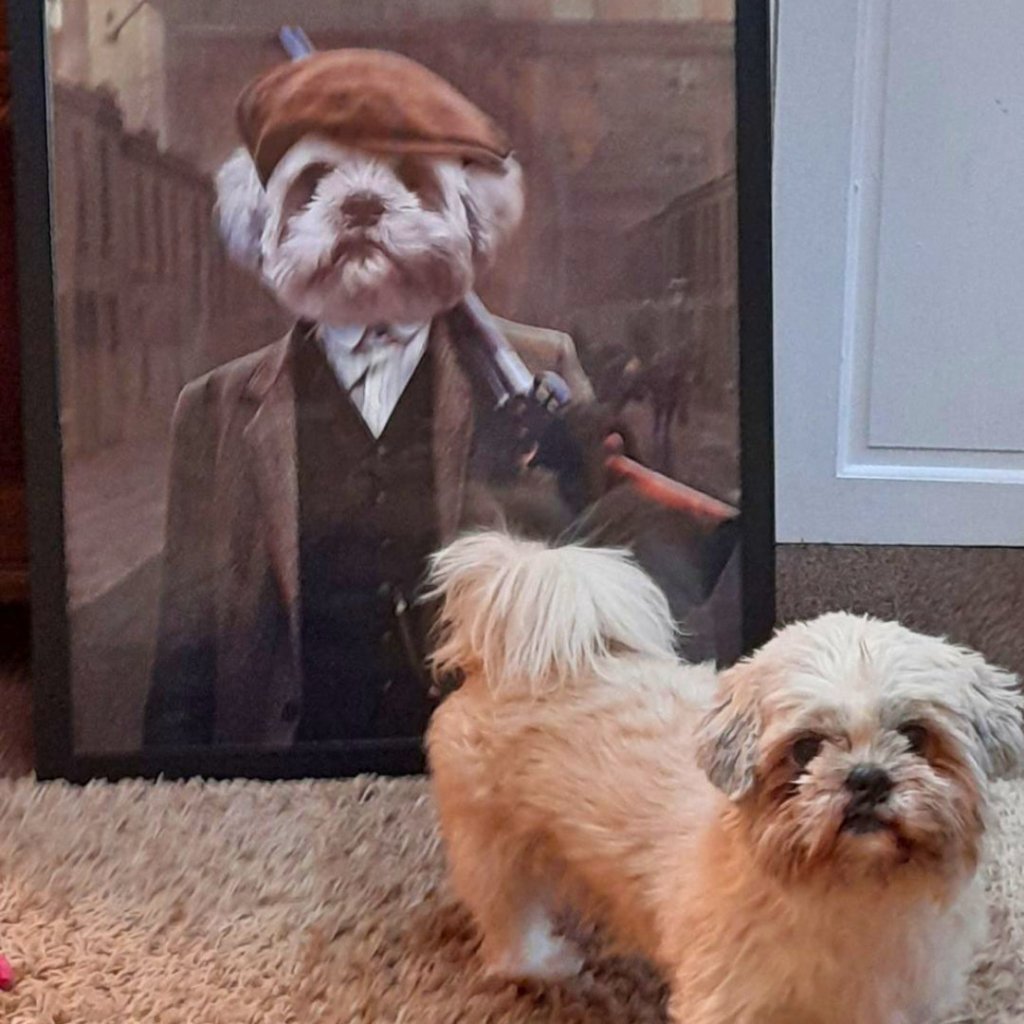 The Thug (Peaky Blinders Inspired): Custom Pet Portrait - Paw & Glory - Dog Portraits - Pet Portraits