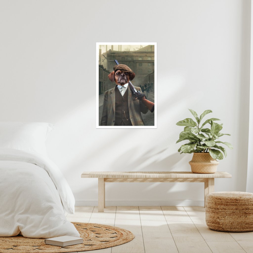 Pet Portraits | The Thug (Peaky Blinders Inspired): Custom Pet Poster | Paw & Glory