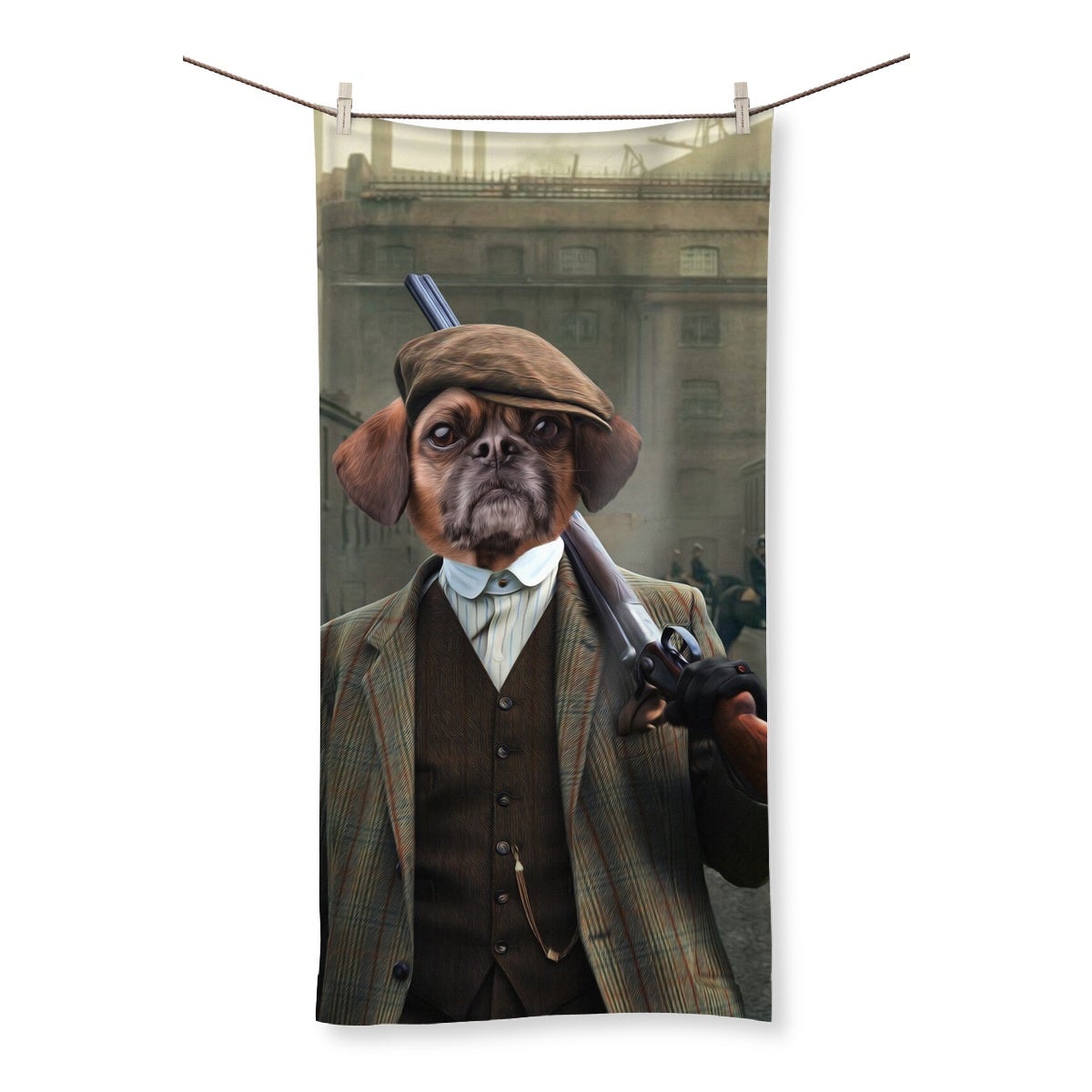 Pet Portraits | The Thug (Peaky Blinders Inspired): Custom Pet Towel | Paw & Glory