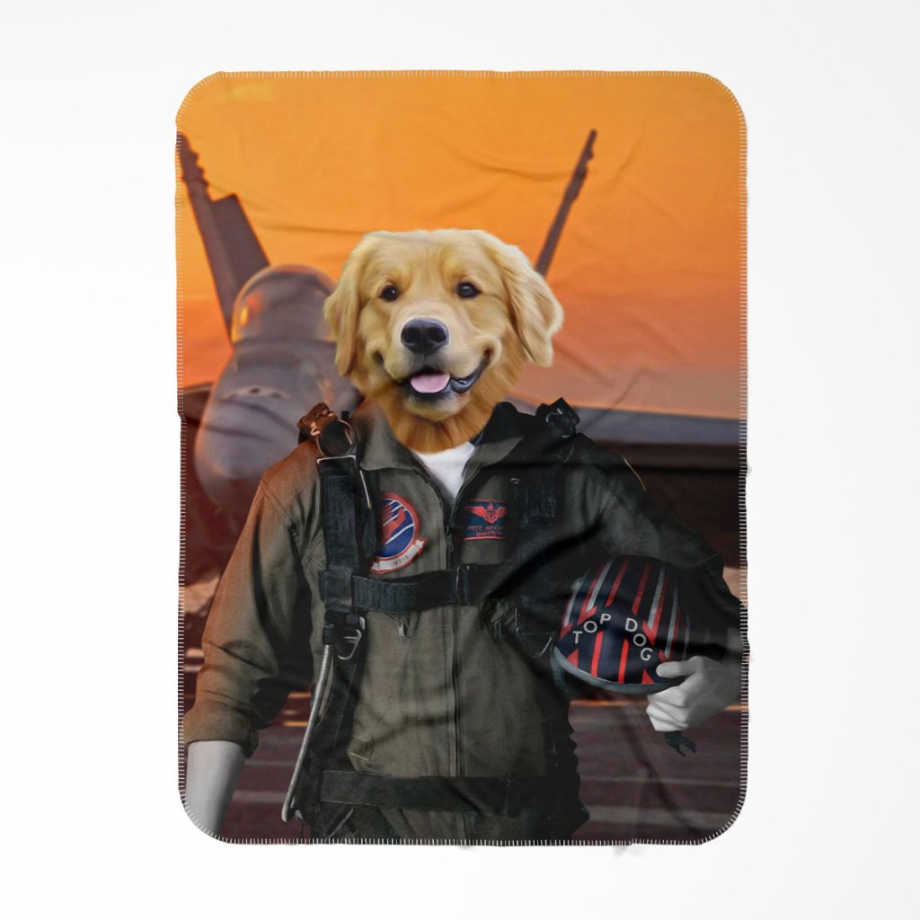 Pet Portraits | The Top Pilot: Custom Pet Blanket | Paw & Glory
