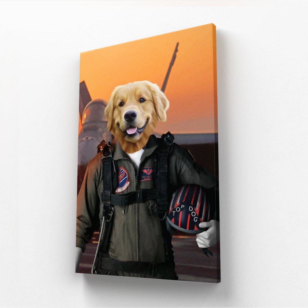 Pet Portraits | The Top Pilot: Custom Pet Canvas | Paw & Glory