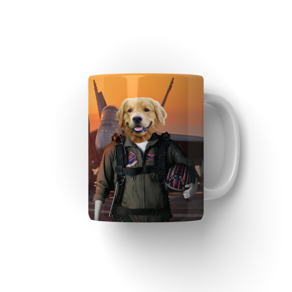 Pet Portraits | The Top Pilot: Custom Pet Coffee Mug | Paw & Glory