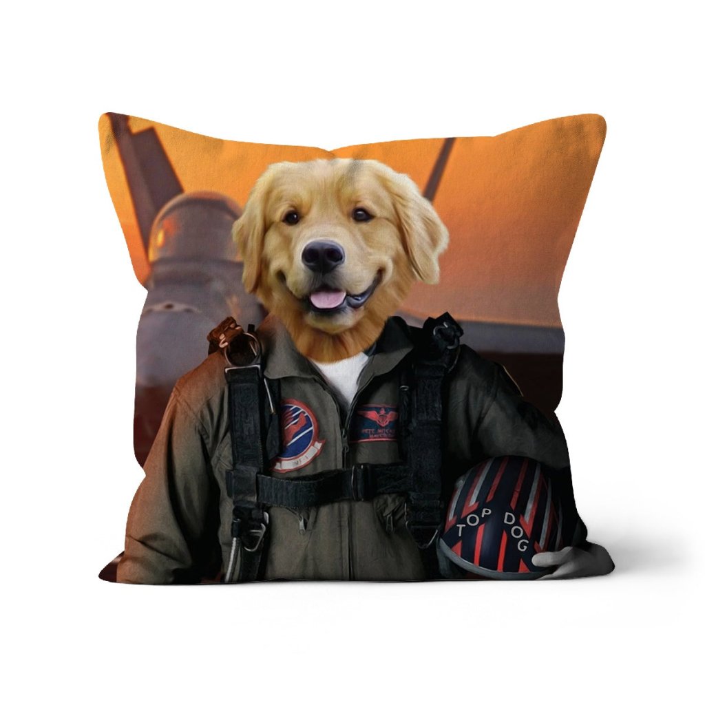 Pet Portraits | The Top Pilot: Custom Pet Pillow | Paw & Glory