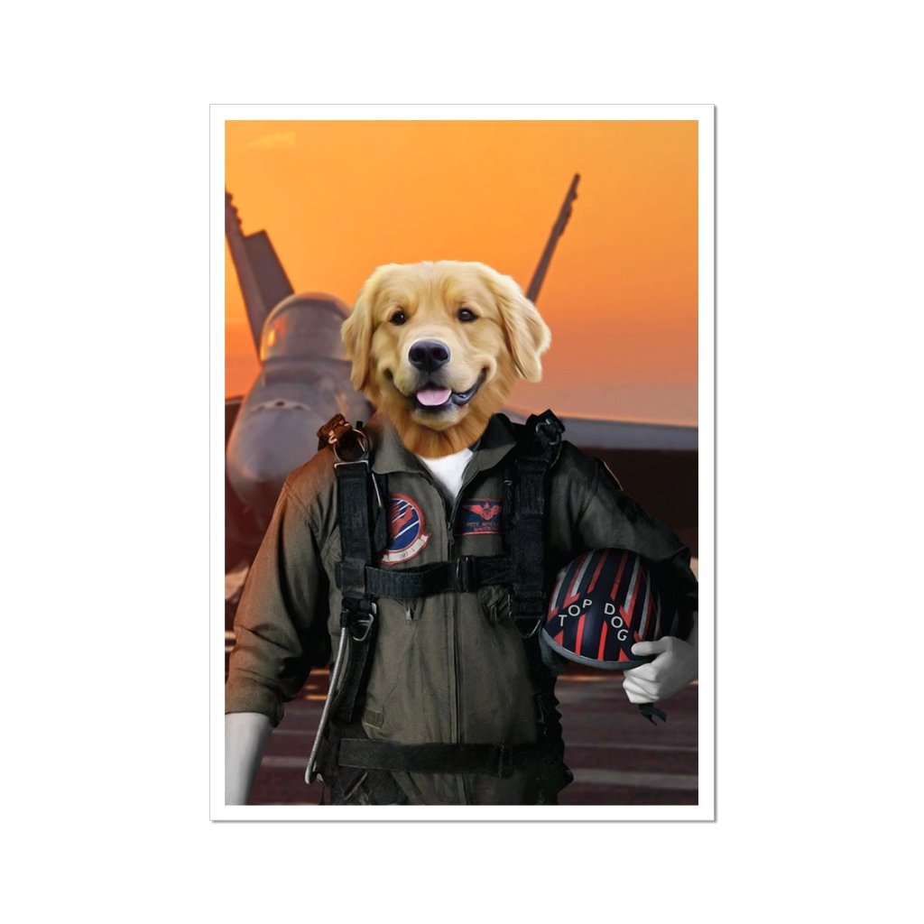 The Top Pilot: Custom Pet Poster - Paw & Glory - Dog Portraits - Pet Portraits