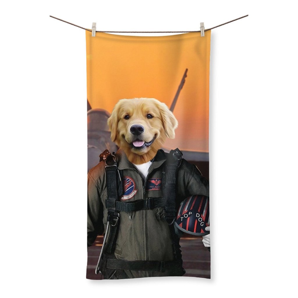 Pet Portraits | The Top Pilot: Custom Pet Towel | Paw & Glory