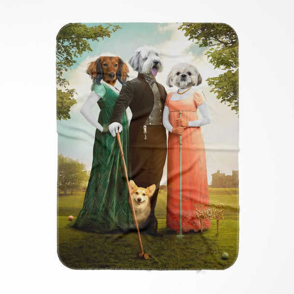 Regency Trio: Custom Pet Blanket | royal pet portrait | Paw & Glory