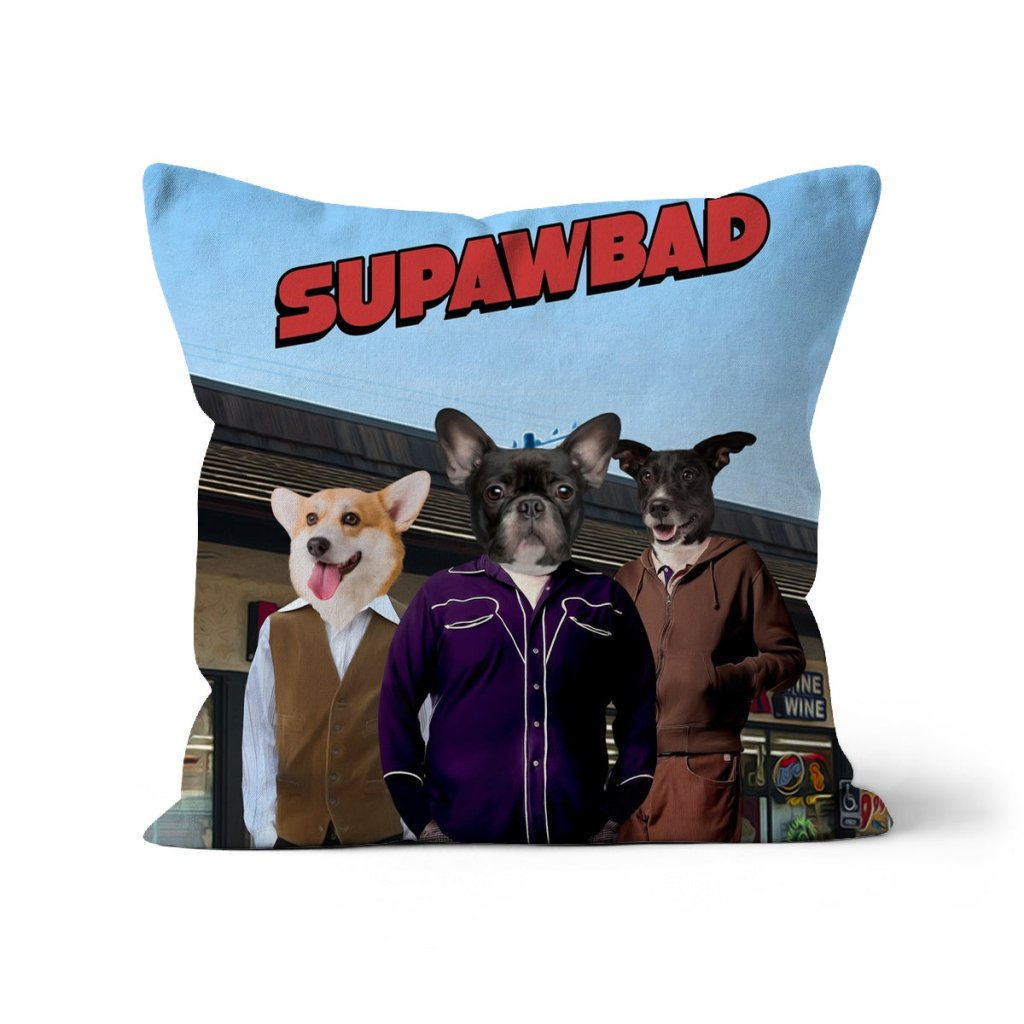 Pet Portraits | The Trio (Superbad Inspired): Custom Pet Pillow | Paw & Glory
