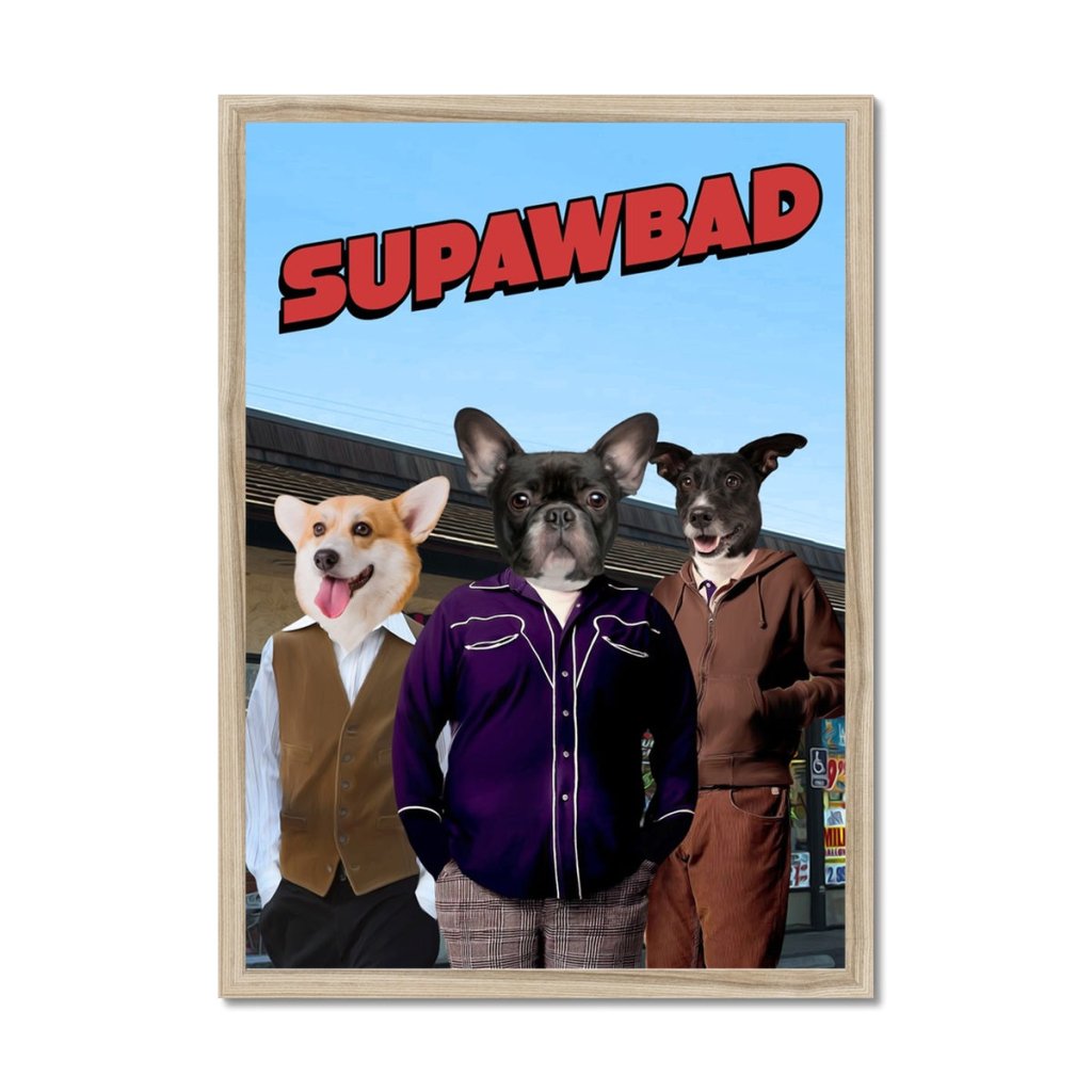 Pet Portraits | The Trio (Superbad Inspired): Custom Pet Portrait | Paw & Glory
