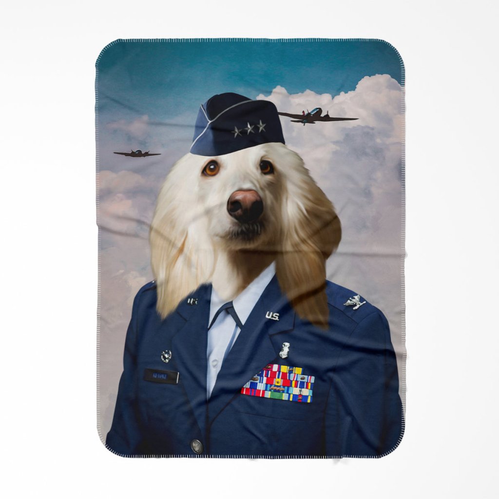 Pet Portraits | The US Female Airforce Officer: Custom Pet Blanket | Paw & Glory