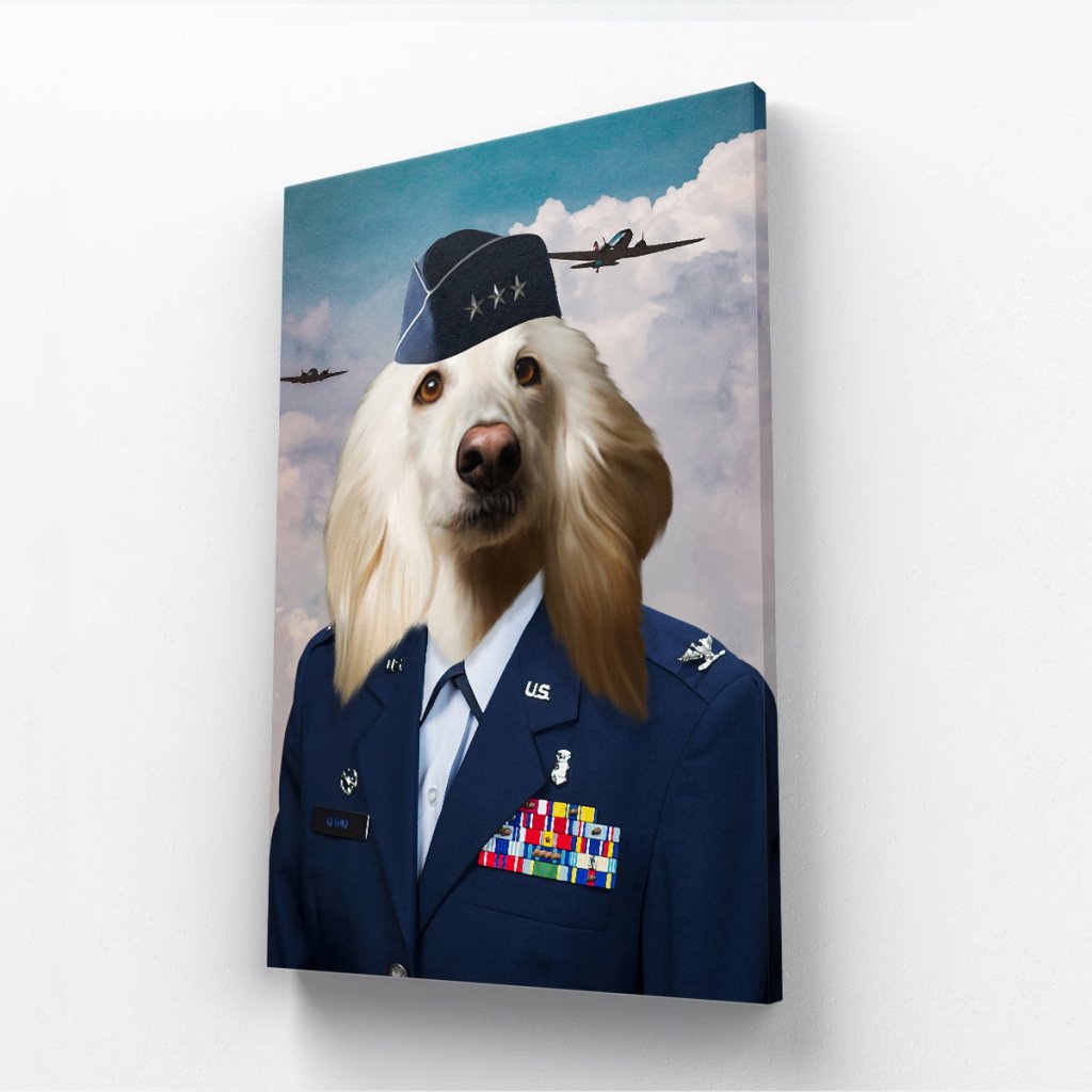 Pet Portraits | The US Female Airforce Officer: Custom Pet Canvas | Paw & Glory