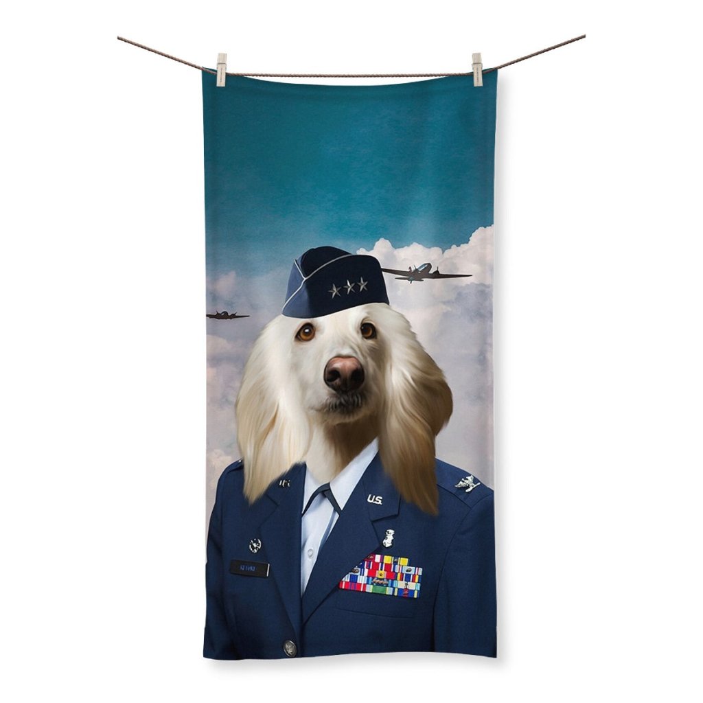 Pet Portraits | The US Female Airforce Officer: Custom Pet Towel | Paw & Glory